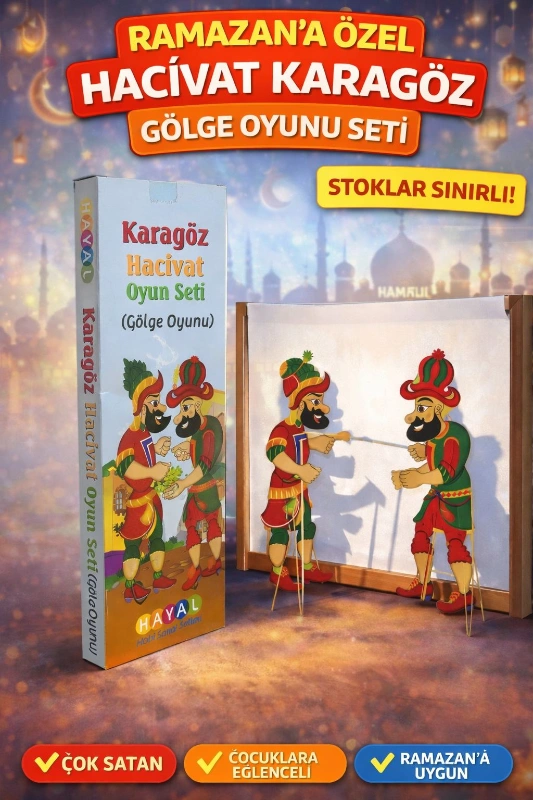 HACİVAT KARAGÖZ GÖLGE OYUNU / 12Lİ PAKET